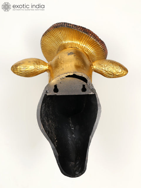 19" Brass Stylish Cow Head | Wall Hanging | Home Decor