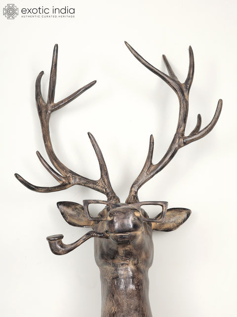 43" Brass Modern Deer Statue | Wall Hanging | Home Decor