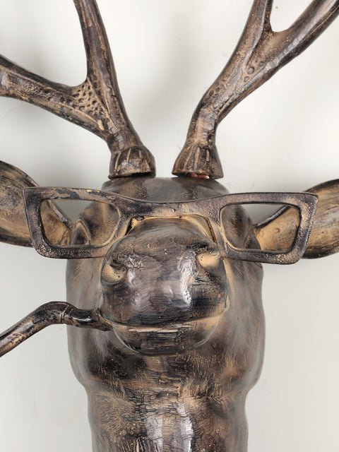 43" Brass Modern Deer Statue | Wall Hanging | Home Decor