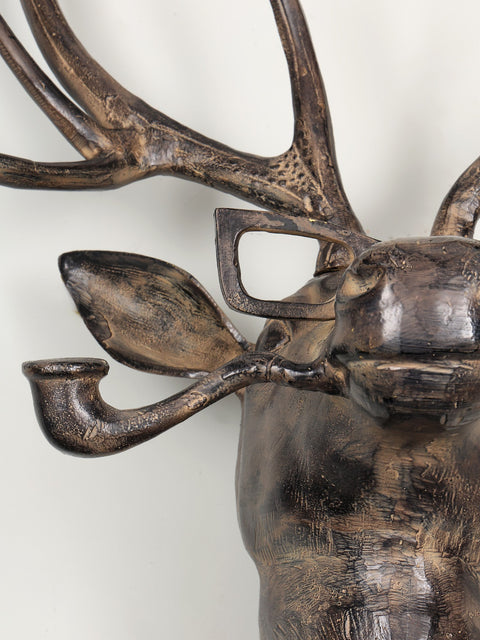 43" Brass Modern Deer Statue | Wall Hanging | Home Decor