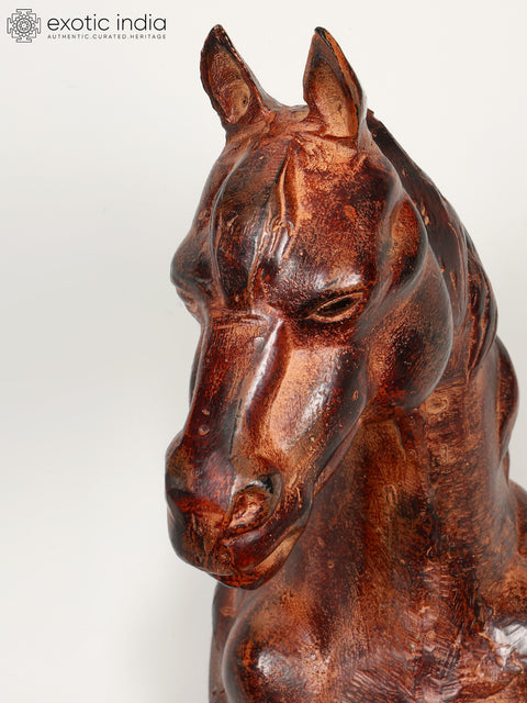 20" Brass Wall Hanging Horse Statue | Home Decor