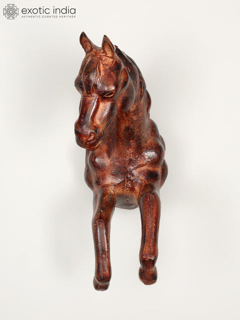 20" Brass Wall Hanging Horse Statue | Home Decor