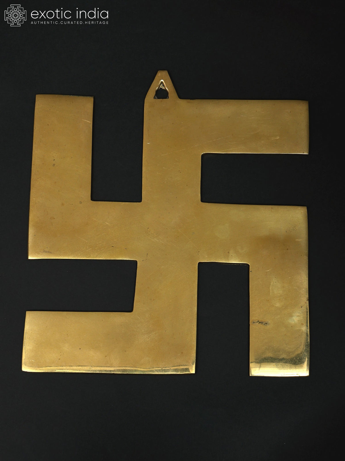 12" Brass Swastik Wall Hanging for Pooja