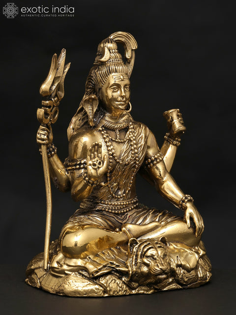 5" Small Superfine Four Armed Blessing Lord Shiva | Brass Statue