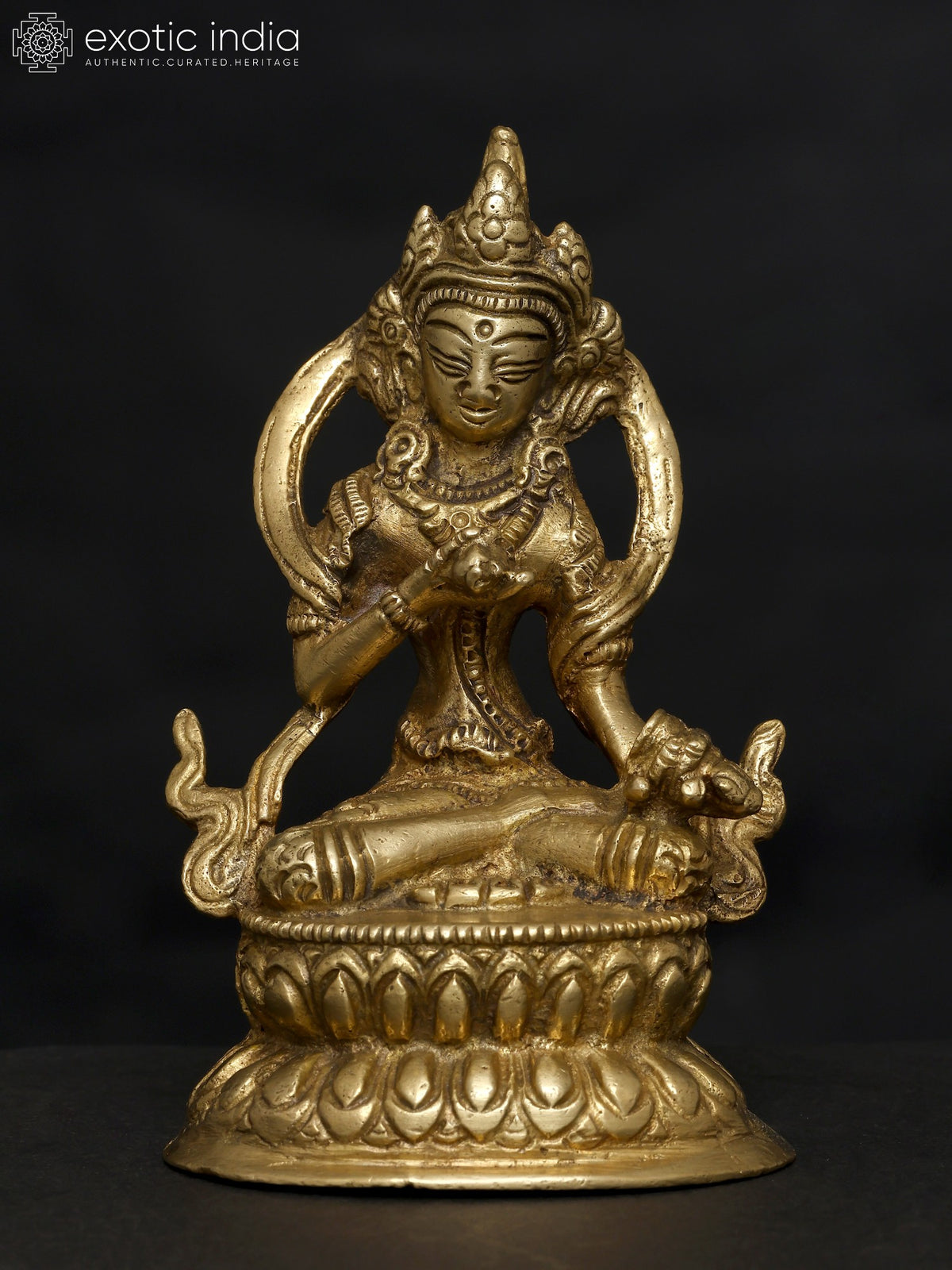 4" Small Vajrasattva Handmade Brass Statue