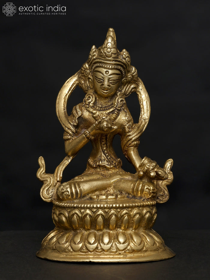 4" Small Vajrasattva Handmade Brass Statue