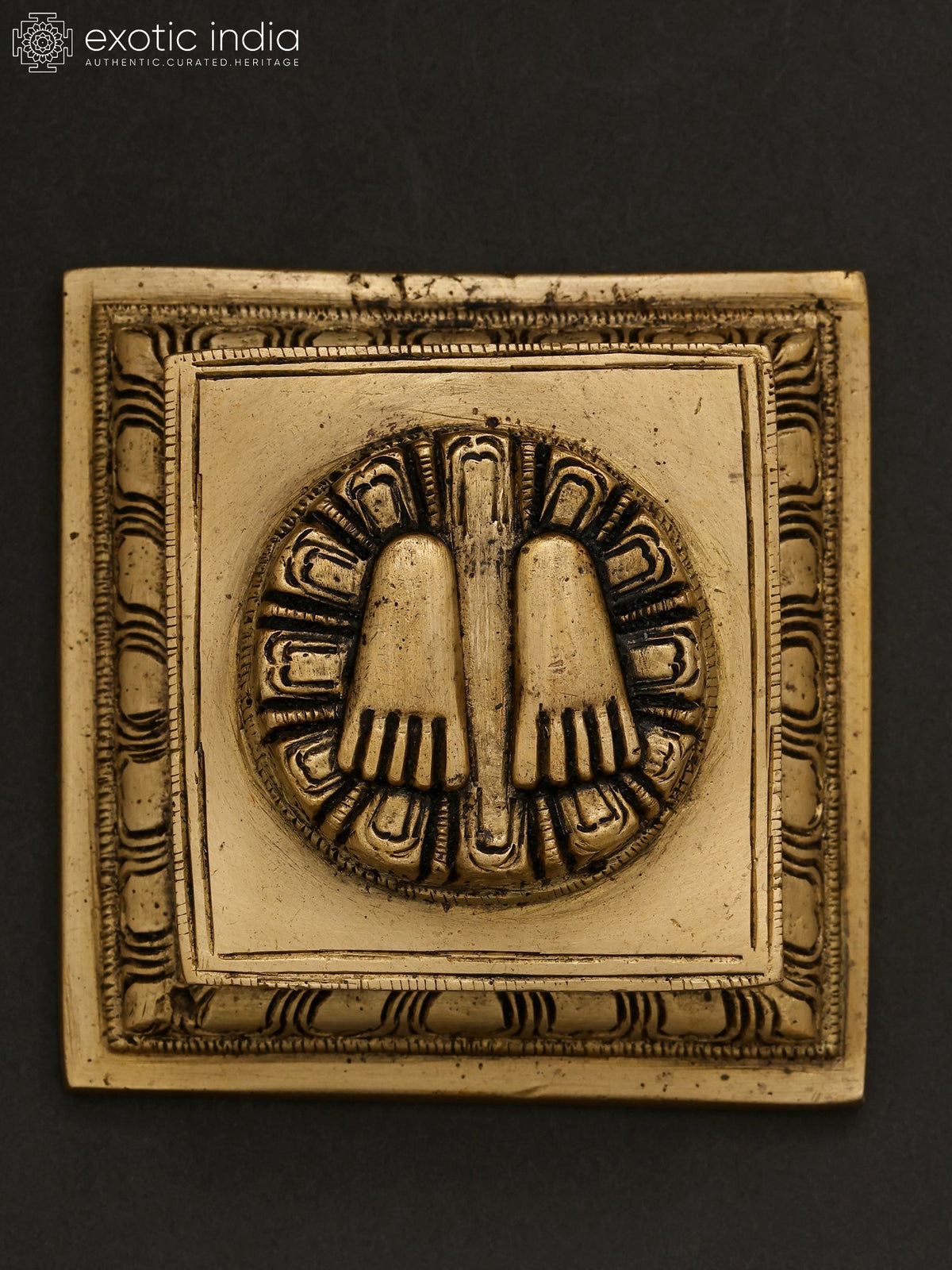 3" Small Brass Charan Paduka Idol for Pooja