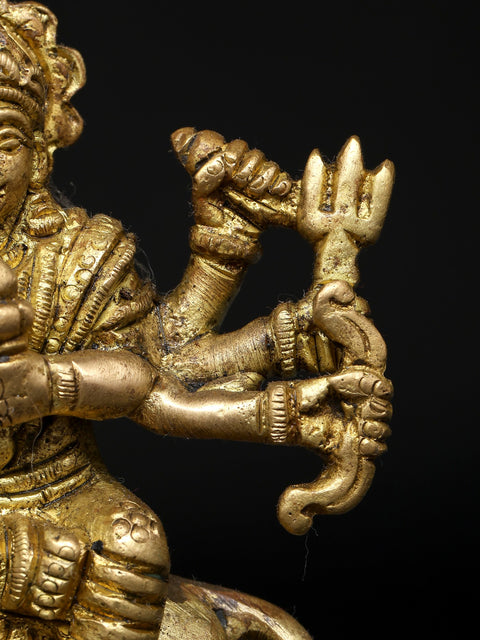 Small Goddess Durga Seated on Lion | Brass Statue