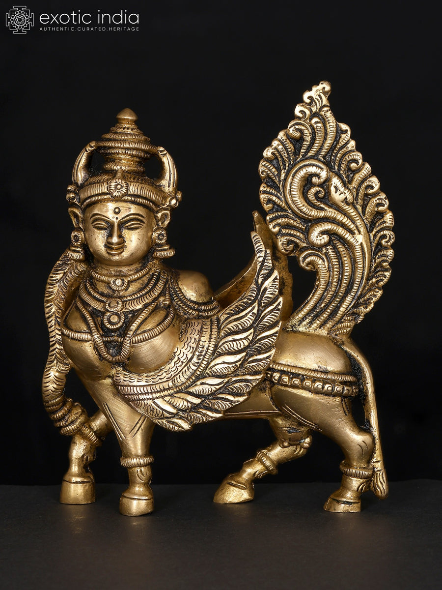 5" Kamadhenu Cow Brass Statue for Pooja