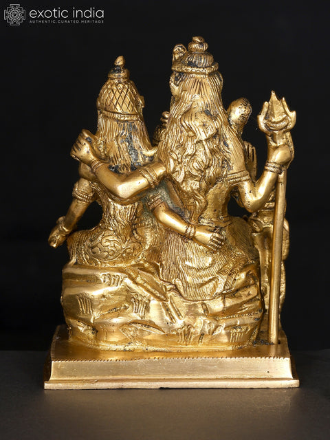 6" Small Shiva Family | Brass Statue