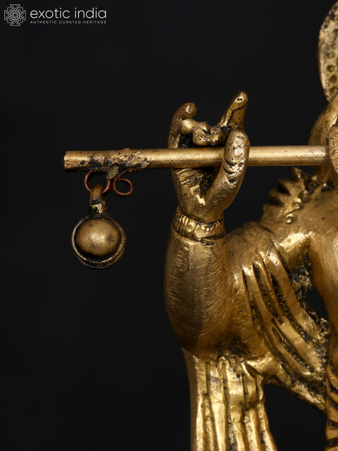 5" Small Standing Radha Krishna | Brass Statue