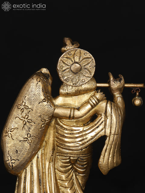 5" Small Standing Radha Krishna | Brass Statue