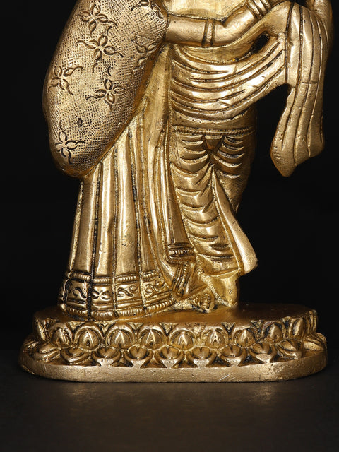 5" Small Standing Radha Krishna | Brass Statue