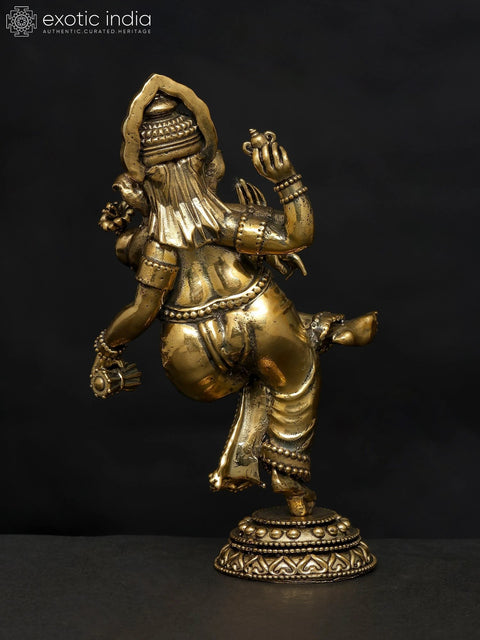 6" Small Superfine Dancing Lord Ganesha | Brass Statue