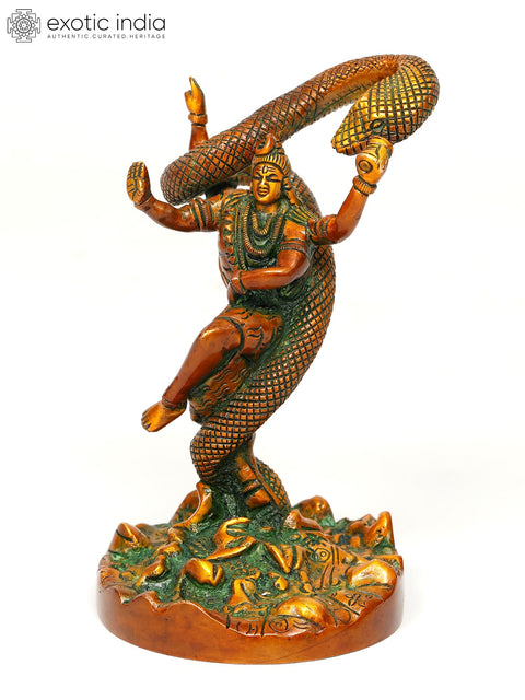 6" Small Dancing Lord Shiva with Vasuki Naag | Brass Statue