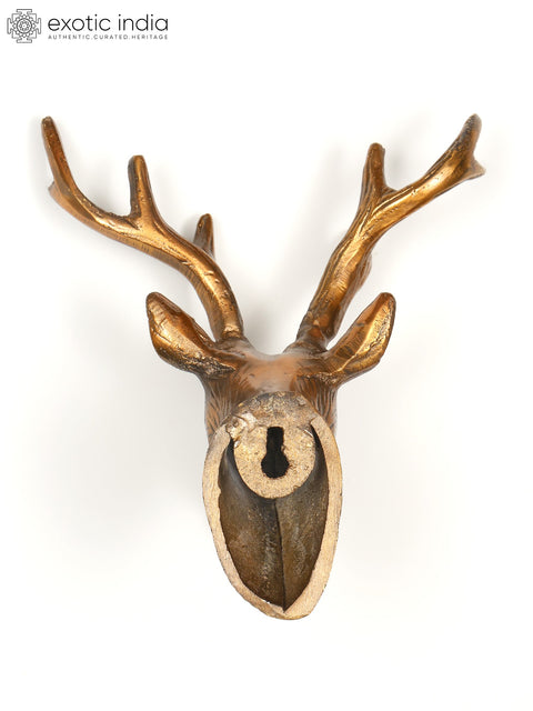 9" Decorative Brass Reindeer Statue | Wall Hanging | Home Decor