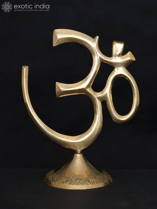 Brass Om Aum Symbol Statue for Pooja