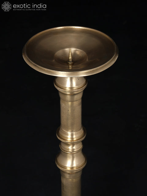 19" Griffin Design Candle Stand in Brass