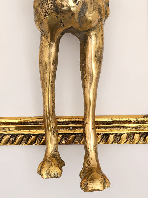 21" Brass Wall Hanging Dog with Frame | Home Decor