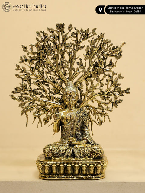 6" Superfine Lord Buddha Seated Under The Bodhi Tree | Brass Statue