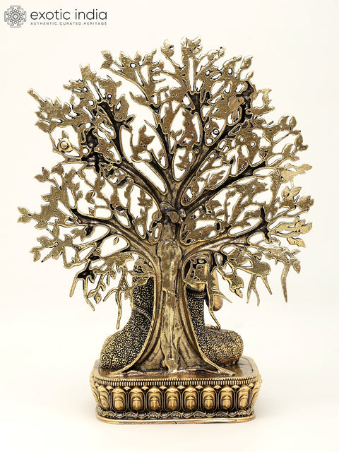 6" Superfine Lord Buddha Seated Under The Bodhi Tree | Brass Statue