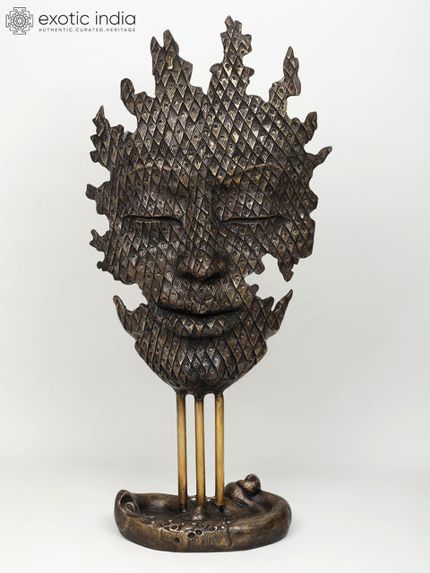 56" Large Modern Buddha Head | Brass Sculpture