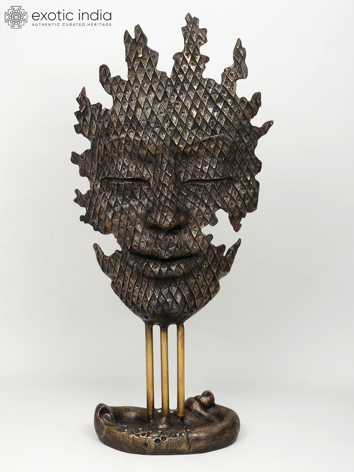 56" Large Modern Buddha Head | Brass Sculpture