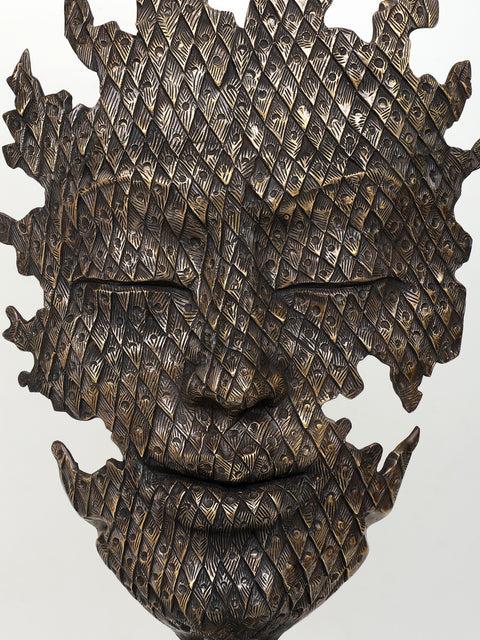 56" Large Modern Buddha Head | Brass Sculpture