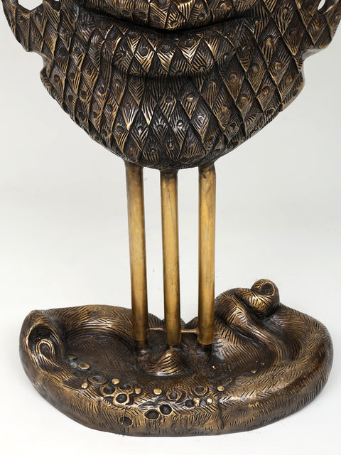 56" Large Modern Buddha Head | Brass Sculpture