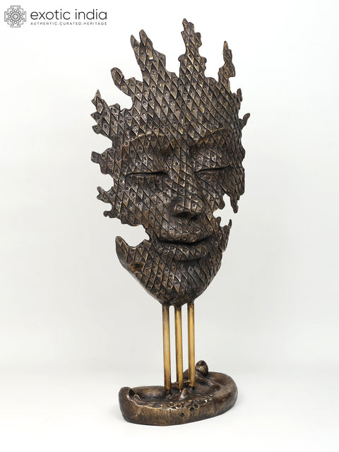 56" Large Modern Buddha Head | Brass Sculpture
