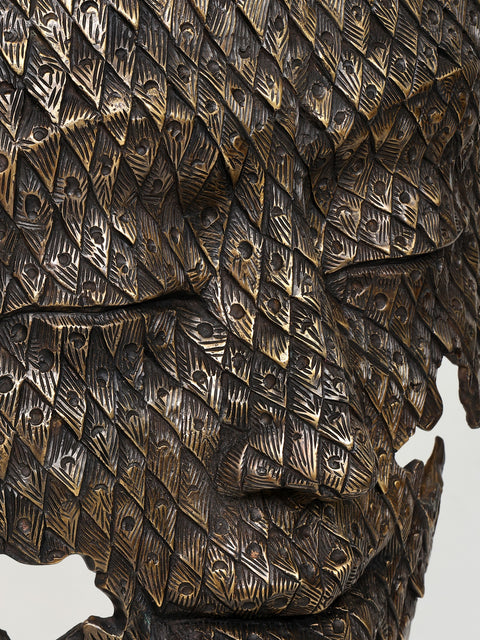 56" Large Modern Buddha Head | Brass Sculpture