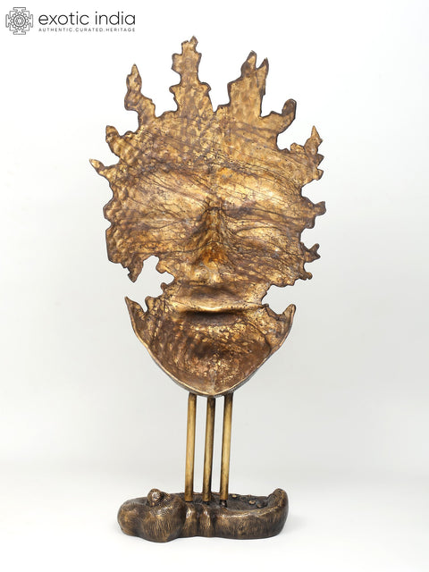 56" Large Modern Buddha Head | Brass Sculpture