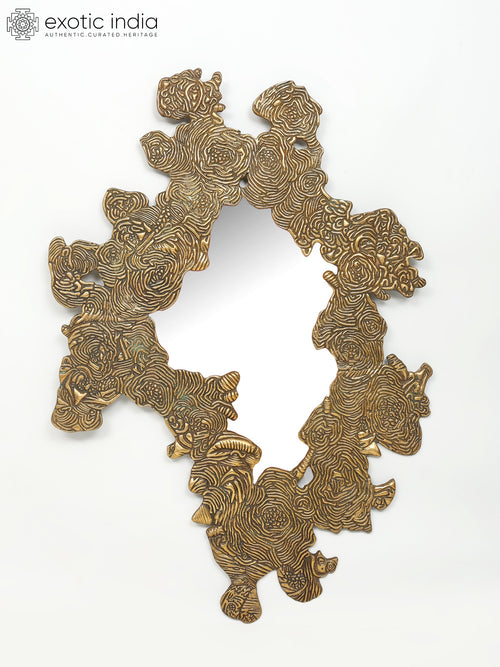 41" Designer Brass Mirror Wall Hanging