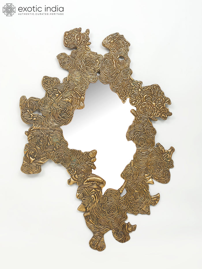 41" Designer Brass Mirror Wall Hanging