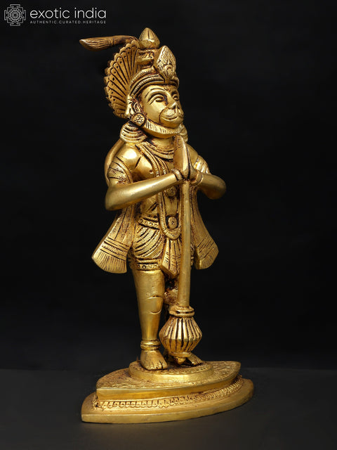 9" Standing Lord Hanuman in Namaskar Mudra | Brass Statue
