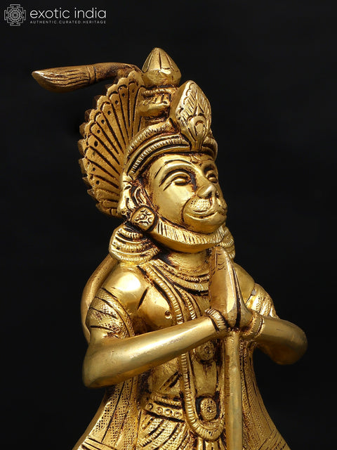 9" Standing Lord Hanuman in Namaskar Mudra | Brass Statue