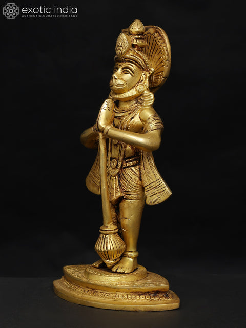 9" Standing Lord Hanuman in Namaskar Mudra | Brass Statue