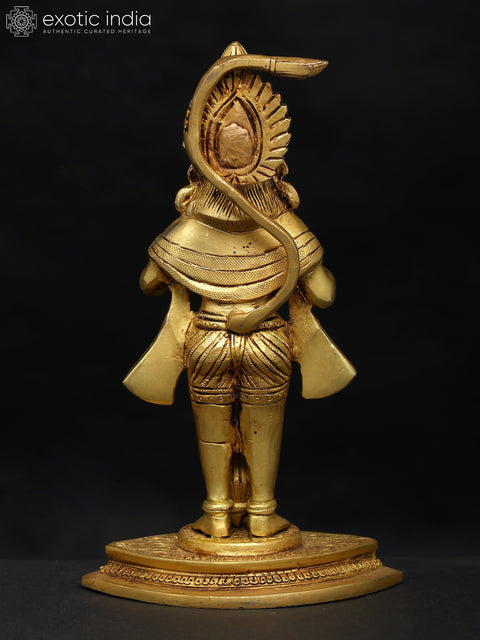 9" Standing Lord Hanuman in Namaskar Mudra | Brass Statue
