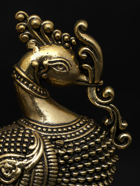 4" Small Superfine Peacock | Brass Statue