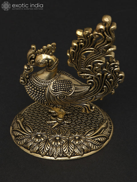 4" Small Superfine Peacock | Brass Statue