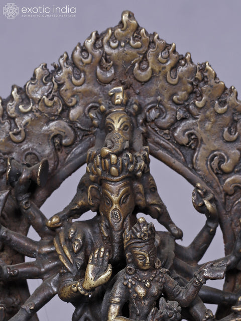 6" Brass Standing Lord Ganesha With Goddess Siddhi | Brass Statue