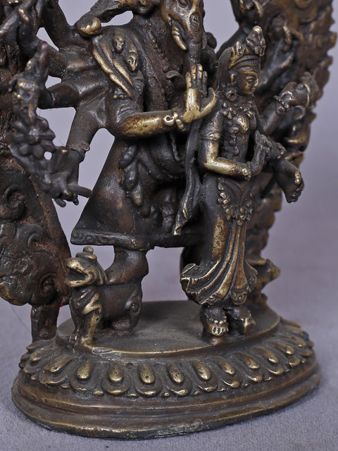 6" Brass Standing Lord Ganesha With Goddess Siddhi | Brass Statue