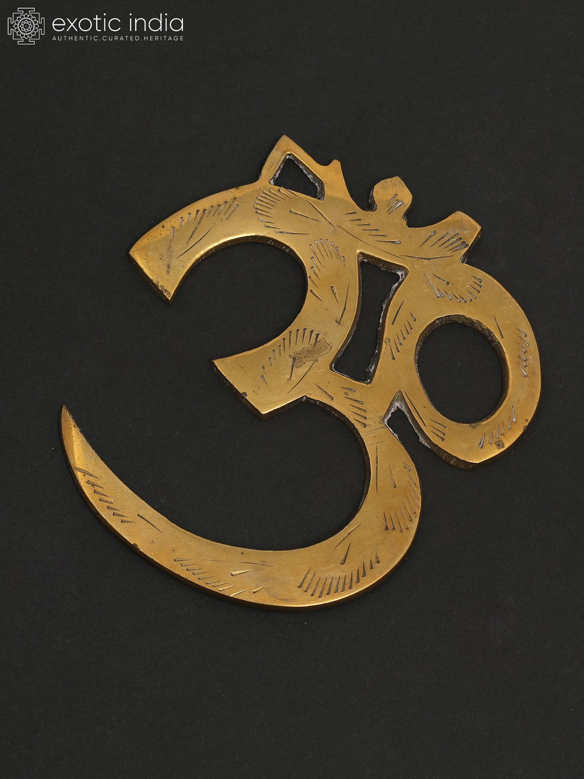 4" Small Brass Om (Aum) Statue for Home Pooja