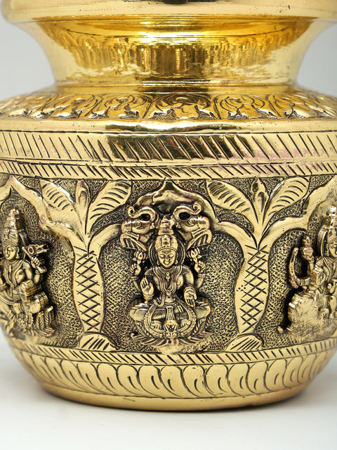 5" Superfine Brass Ashtalakshmi Ritual Kalash