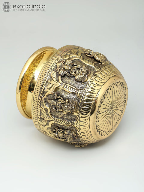 5" Superfine Brass Ashtalakshmi Ritual Kalash