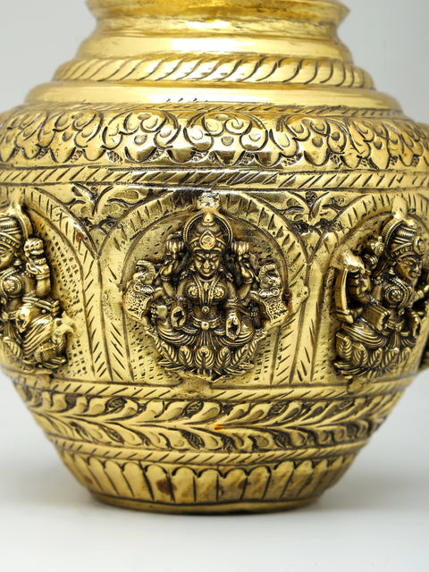 6" Superfine Ashtalakshmi Kalash in Brass