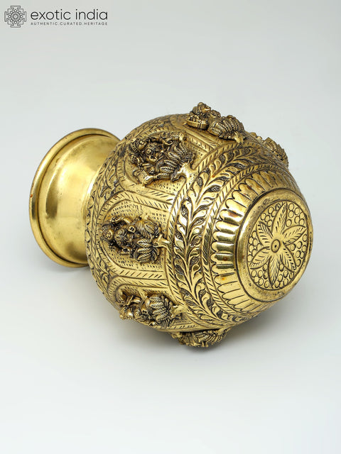 6" Superfine Ashtalakshmi Kalash in Brass