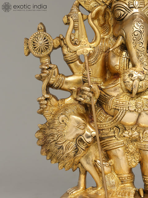 17" Brass Drishti Ganesha Statue in Brass | Wall Hanging