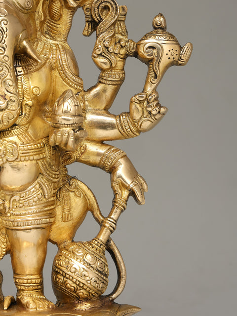 17" Brass Drishti Ganesha Statue in Brass | Wall Hanging