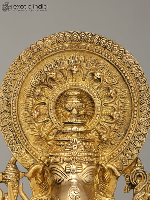 17" Brass Drishti Ganesha Statue in Brass | Wall Hanging